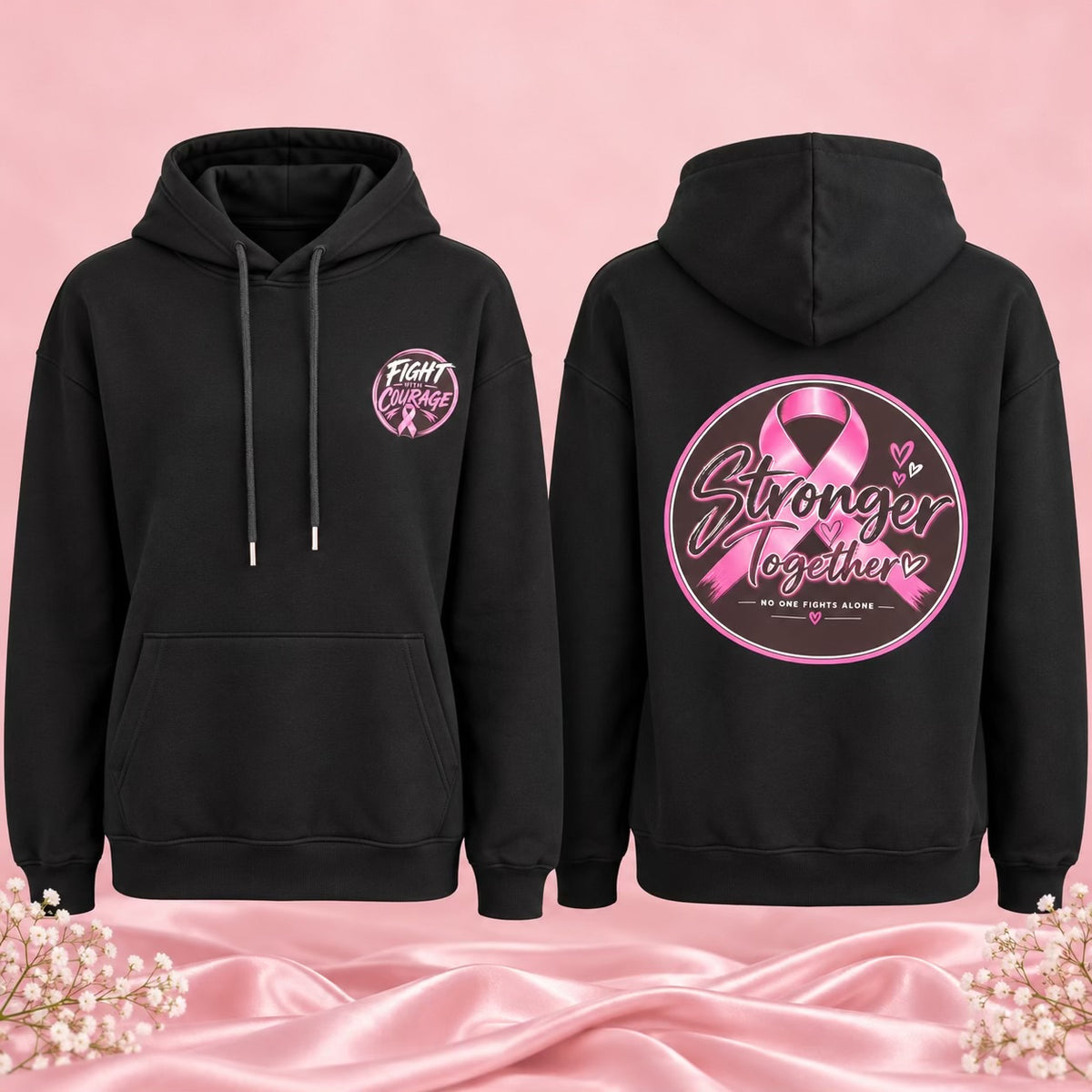 Stronger Together Cancer Awareness Hoodie – Black | Pre-order ...