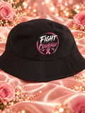 Fight With Courage – Black Cancer Awareness Bucket Hat (Preorder)